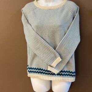 Striped Sweater with Zigzag Detail
